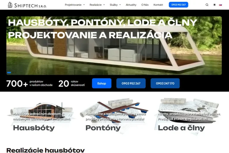 Shiptech Bratislava je vybavená rýchlou responzívnou témou od tých najlepších vývojárov. Komplexná web stránka obsahuje portfólio služieb a prezentáciu spoločnosti.