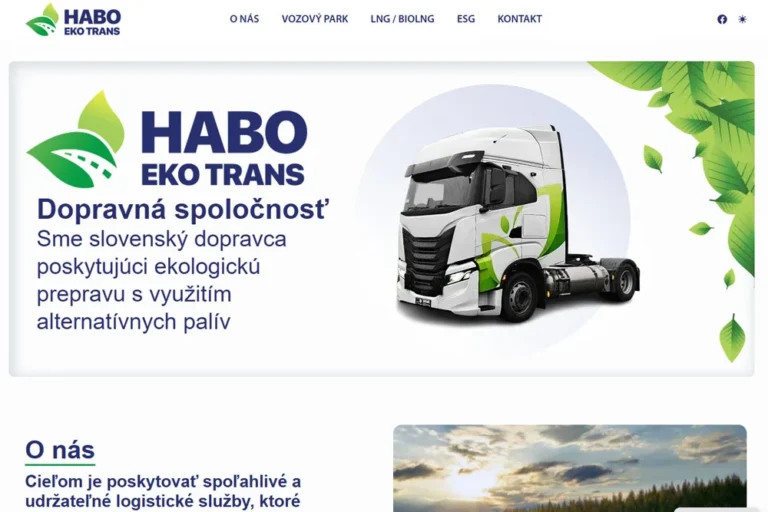 Webstránka haboekotrans.sk je postavená na modernom a plne responzívnom WordPress riešení, ktoré kombinuje osobitý grafický dizajn s vysokým technologickým štandardom. Habo Eko Trans