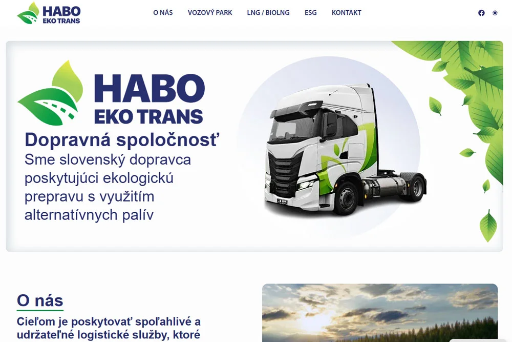 Webstránka haboekotrans.sk je postavená na modernom a plne responzívnom WordPress riešení, ktoré kombinuje osobitý grafický dizajn s vysokým technologickým štandardom. Habo Eko Trans